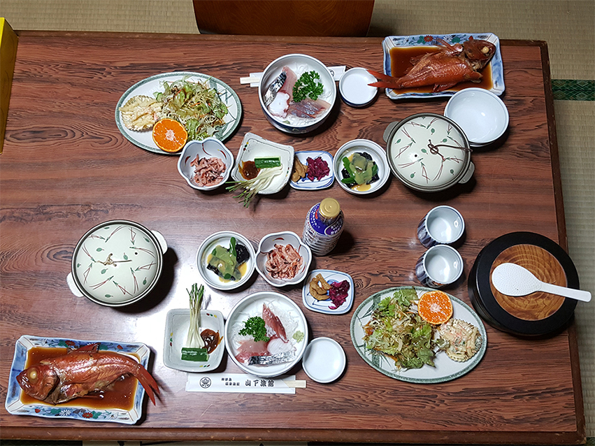 Dinner at the Yamashita ryokan