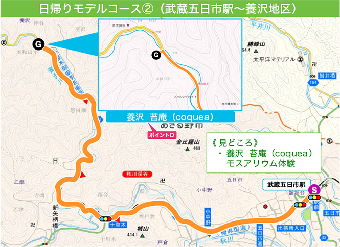 日帰りモデルコース２(武蔵五日市駅～養沢地区)