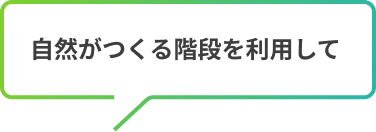 自然がつくる階段を利用して