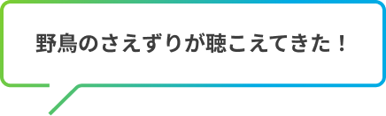 野鳥のさえずりが聴こえてきた！