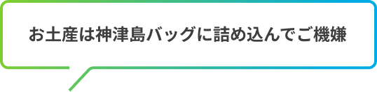 お土産は神津島バッグに詰め込んでご機嫌