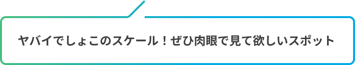 ヤバイでしょこのスケール！ぜひ肉眼で見て欲しいスポット