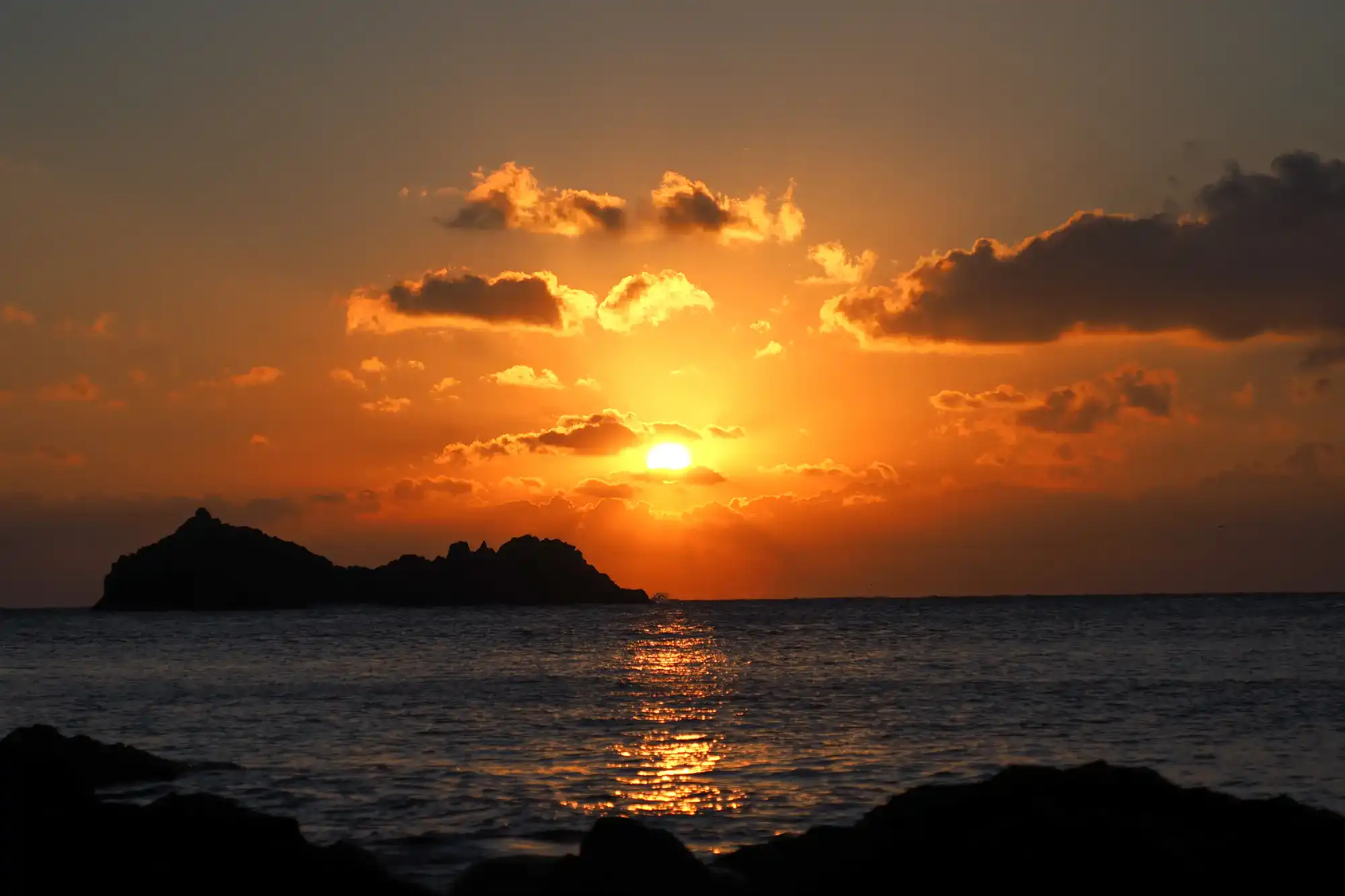足附温泉から見ることができる朝日の風景