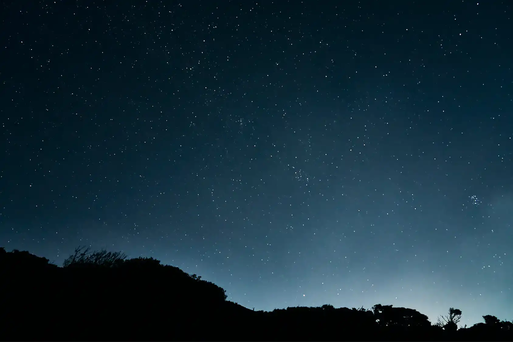 山側の空に満点の星空