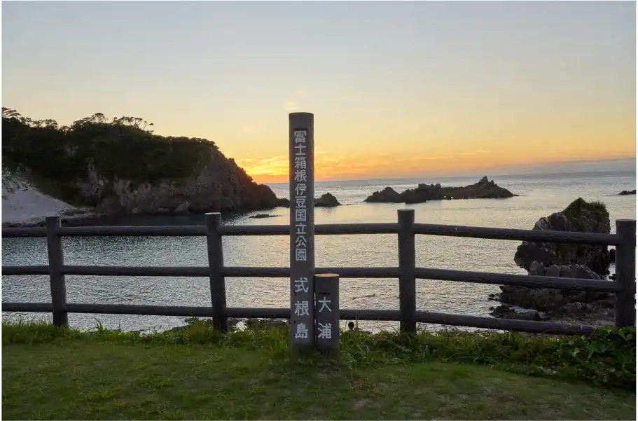 夕暮れの大浦海水浴場