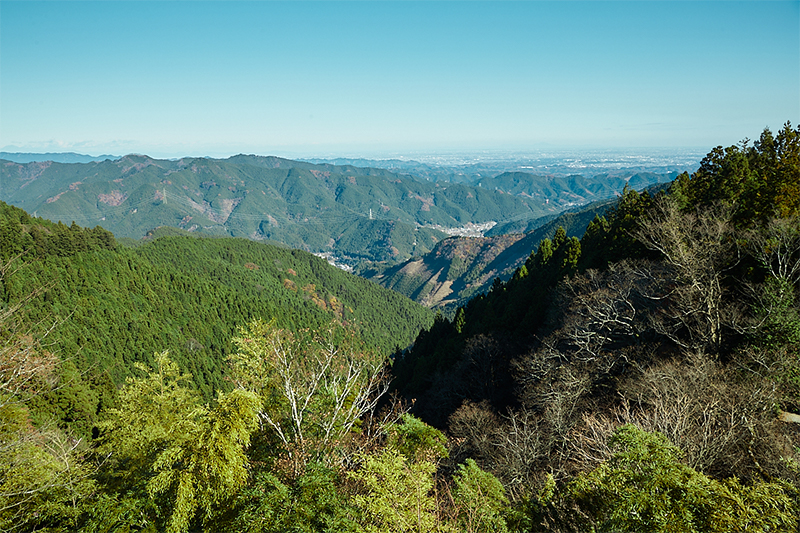 お部屋では、御岳山からの絶景が一望できます。遠くには筑波山や日光連山、〈ランドマークタワー〉も！